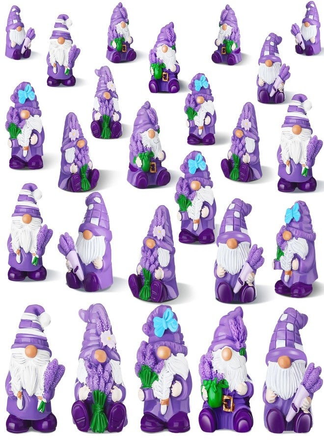 Yuntau 80 Pcs Lavender Mini Gnomes Gifts Bulk Lavender Mini Resin Gnomes Figurines Purple Miniature Resin Statues for Christmas Holiday Birthday Gifts Home Yard Lawn Garden Landscape Patio Decor - Image 1